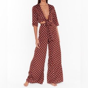 Nasty Gal Polka dot matching set